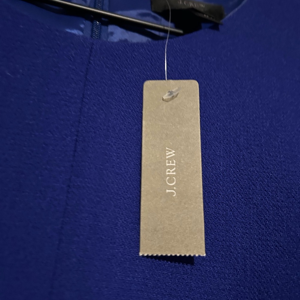 J.Crew Crew neck Classic Cobalt blue Wool dress Size 8 New with tag - Picture 6 of 8